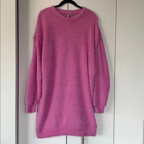 asos pink sweater dress Asos Jumper Long Sleeve Tie Belt Mini Sweater Dress In Pink - 30% Off